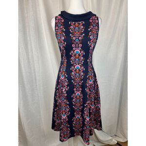 Boden Navy Blue Fit & Flare Dress – 2P, Floral & Feminine